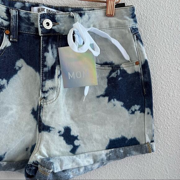 NWT Blue Savvy Acid Bleach Wash Denim Jean 100% Cotton Shorts 9 / 29 - Picture 5 of 10